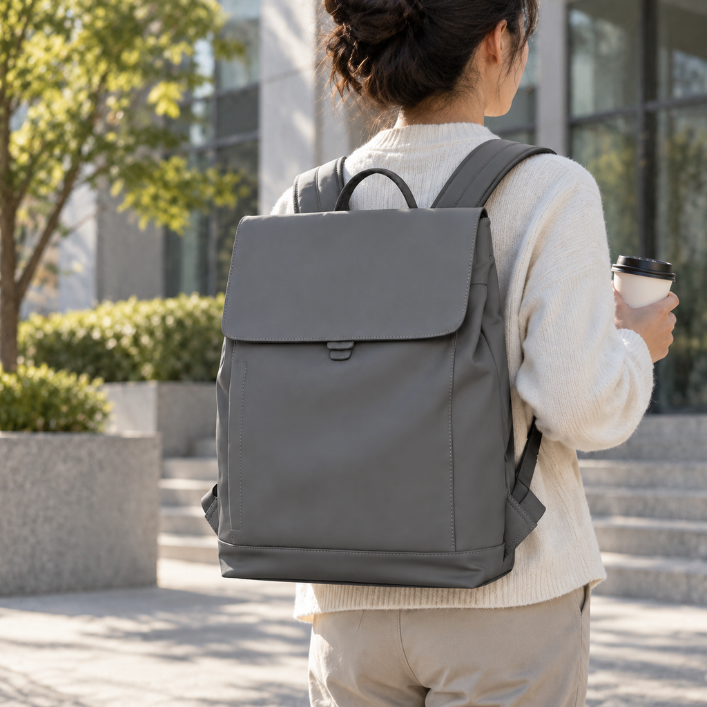 Gray Business Commuter Laptop Backpack