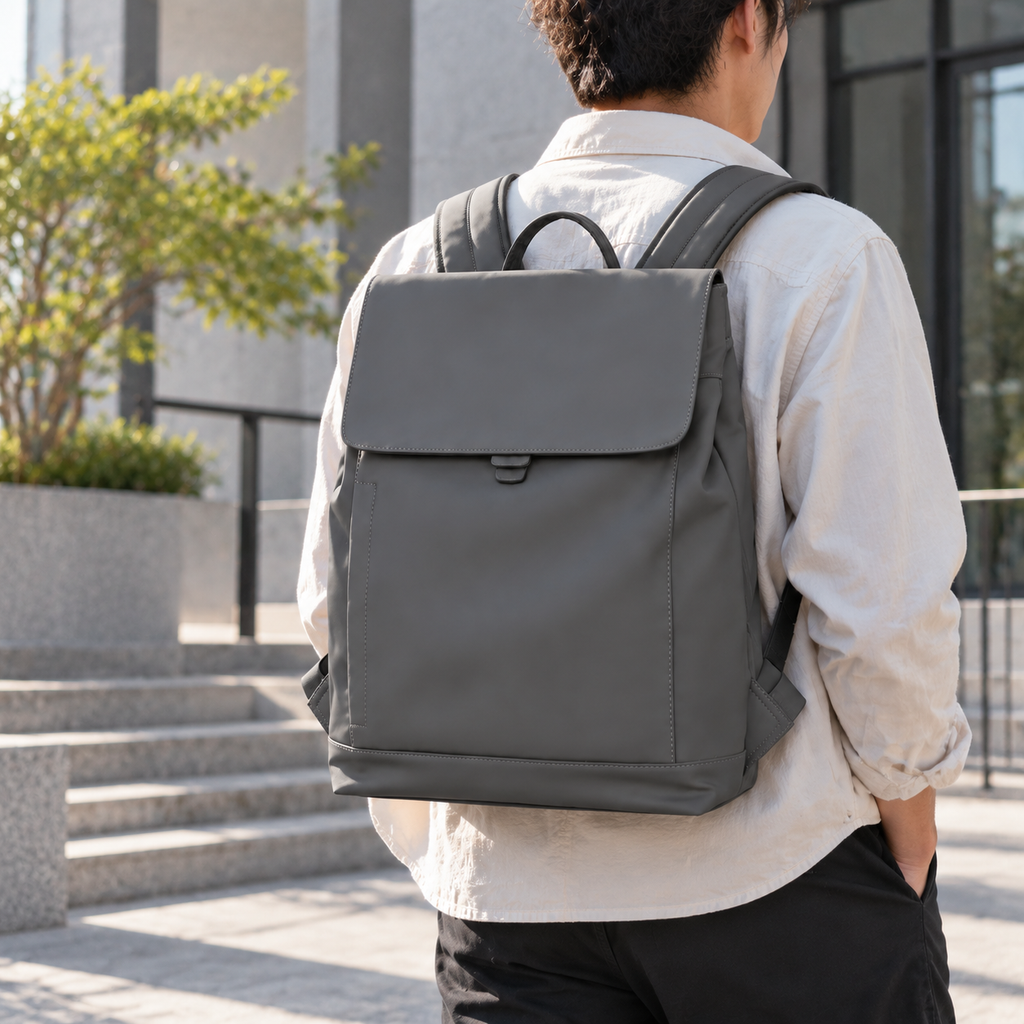 Gray Business Commuter Laptop Backpack