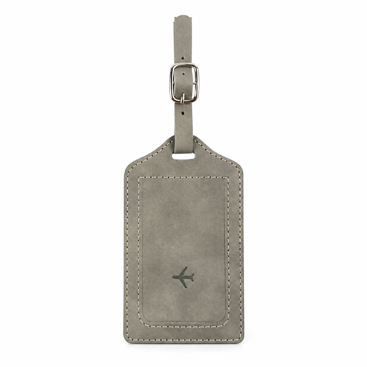 Gray PU Leather Luggage Tag