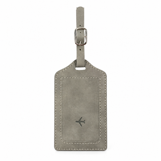 Gray PU Leather Luggage Tag
