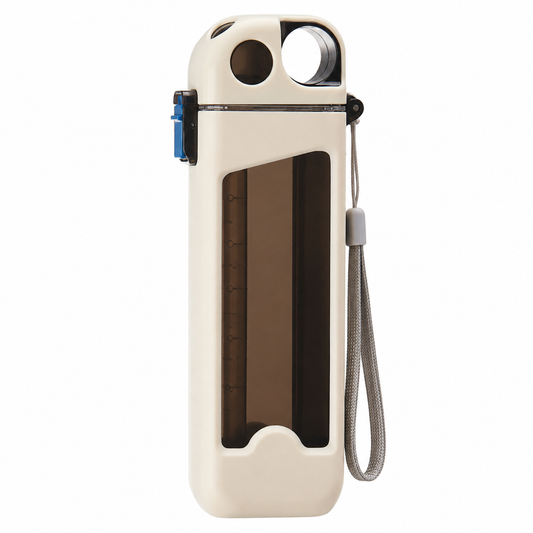 Ivory White Portable Straw Water Bottle