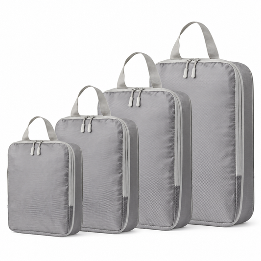 Gray 4-Piece Travel Compression Packing Cube Set