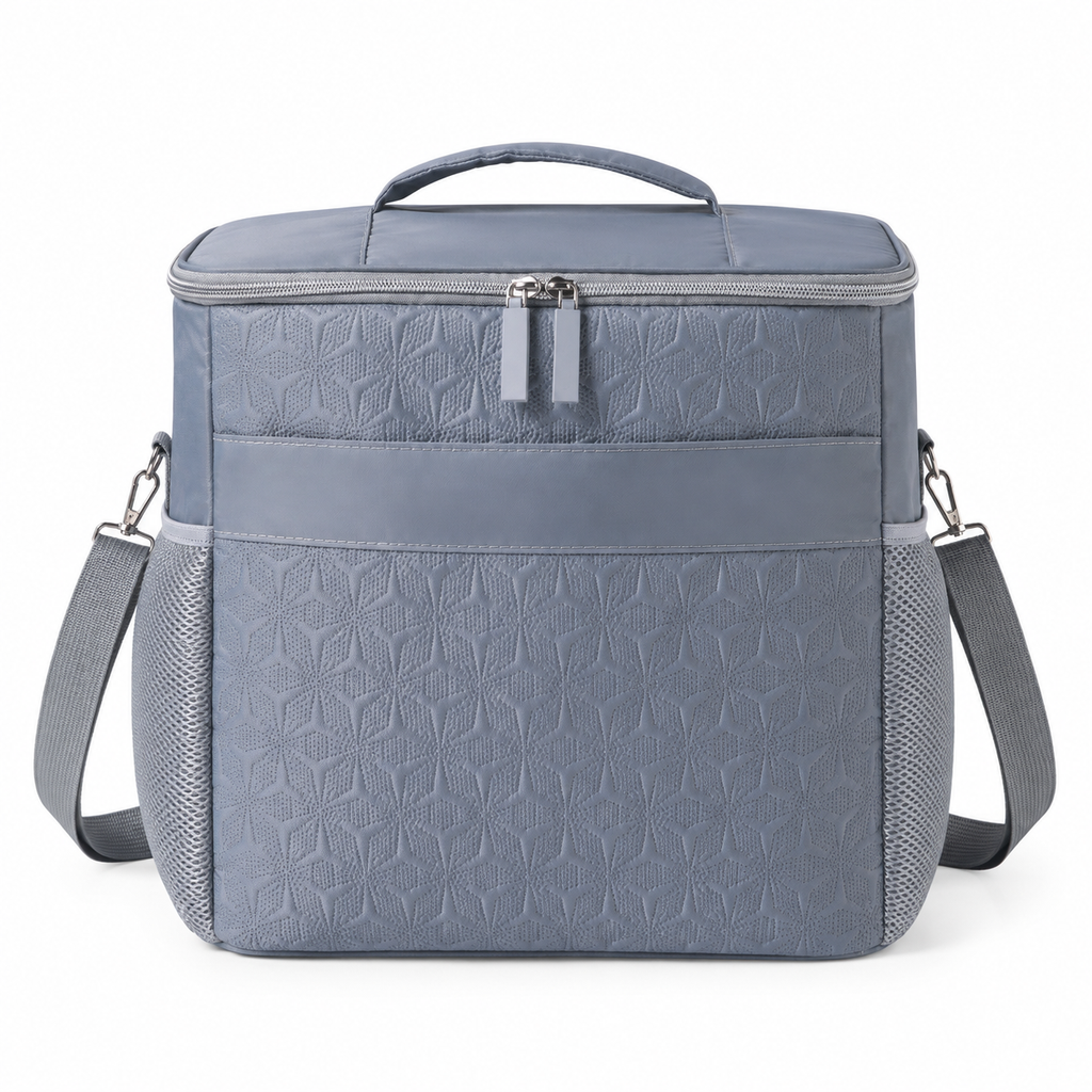 Gray Square Insulated Cooler Bag