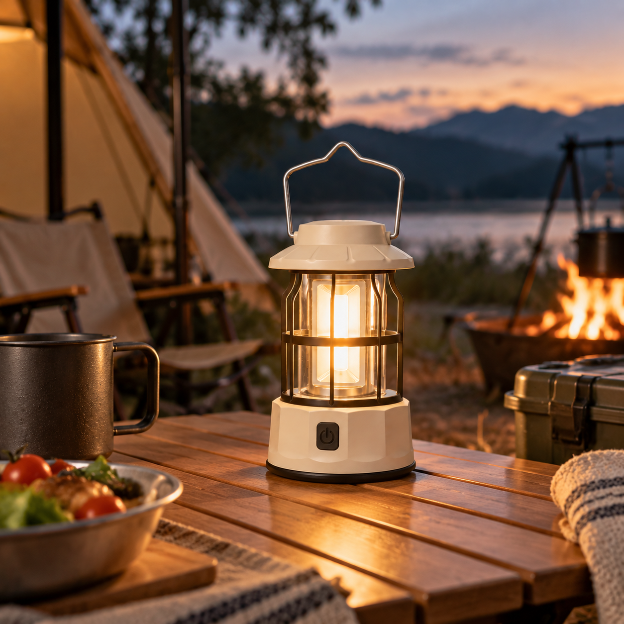 L801S Ivory White Mini Battery Camping Lantern