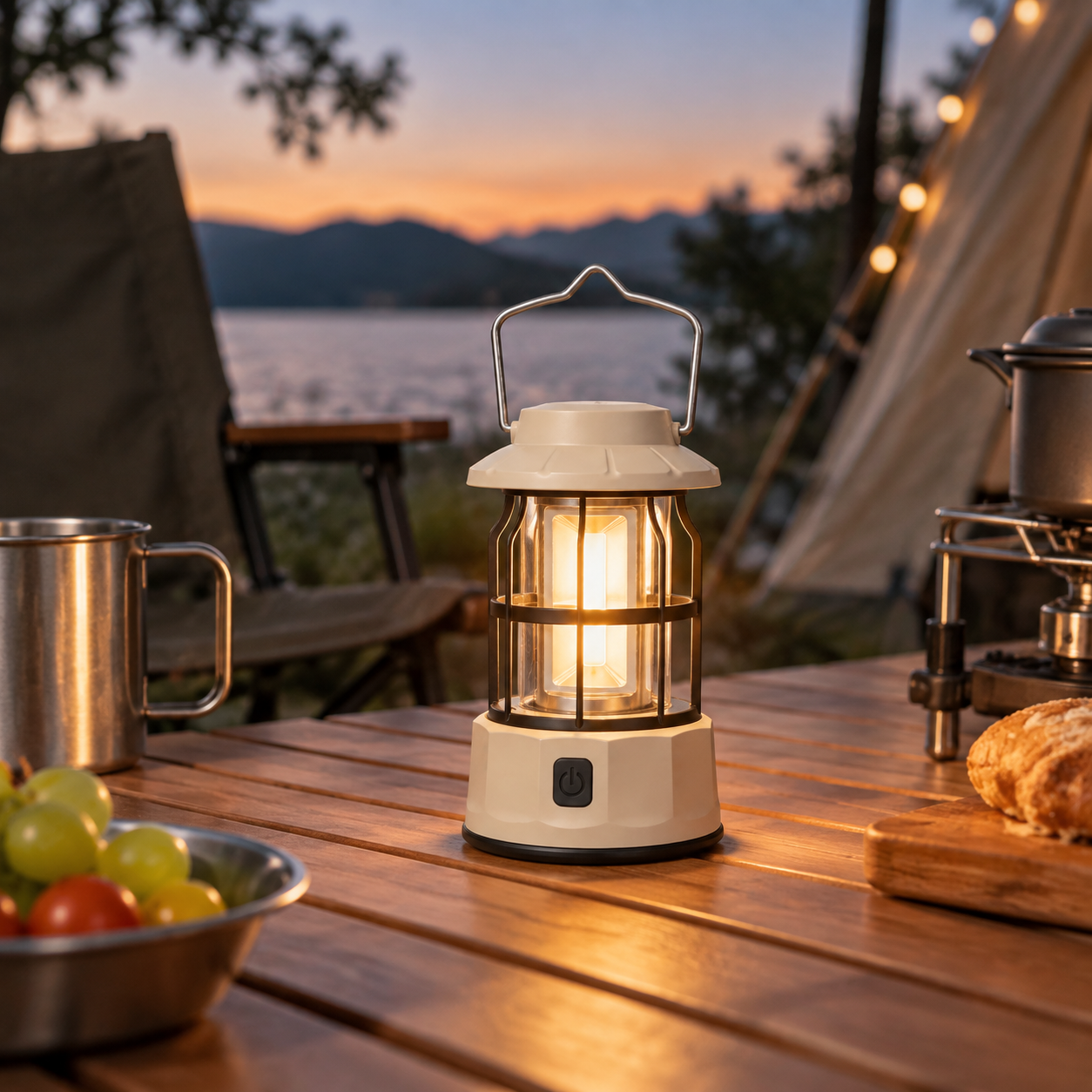 L801S Ivory White Mini Battery Camping Lantern