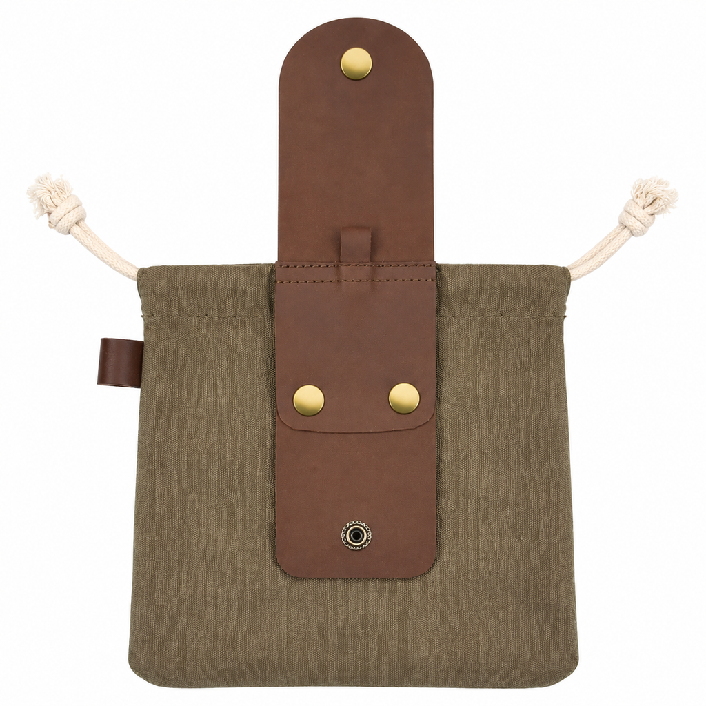 Khaki Pocket-Style Outdoor Foraging Bag